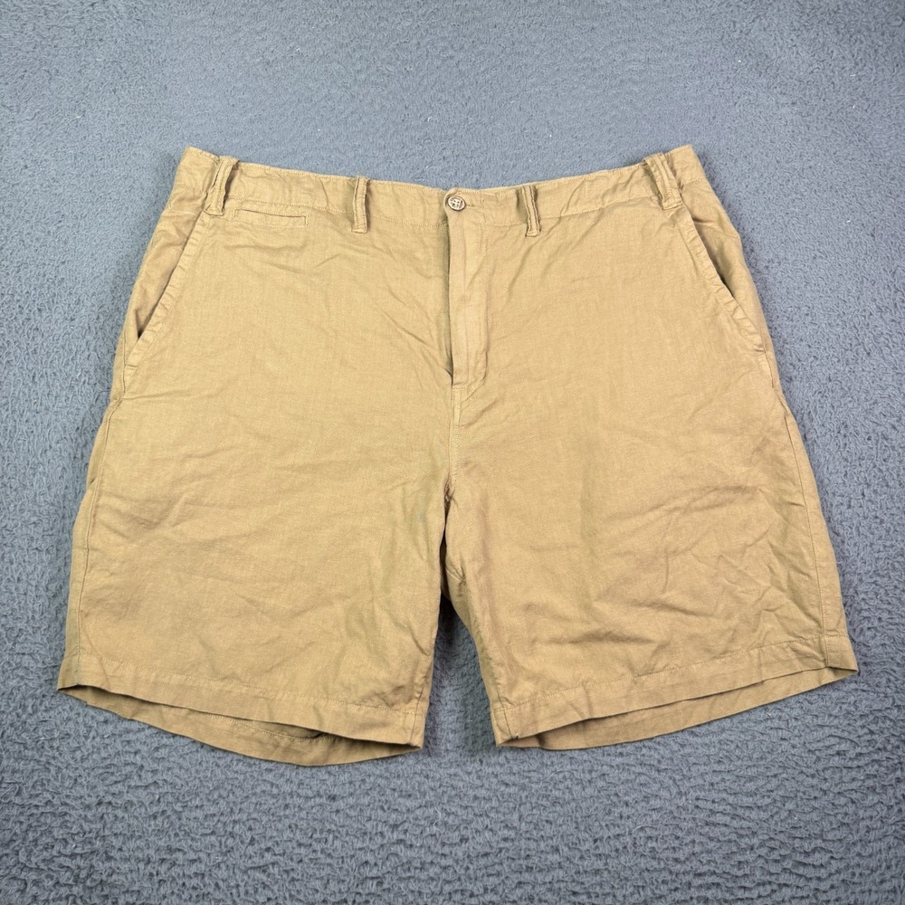 Polo Ralph Lauren Linen Cotton Blend Shorts Mens 38 Tan Classic Fit 8.5"
